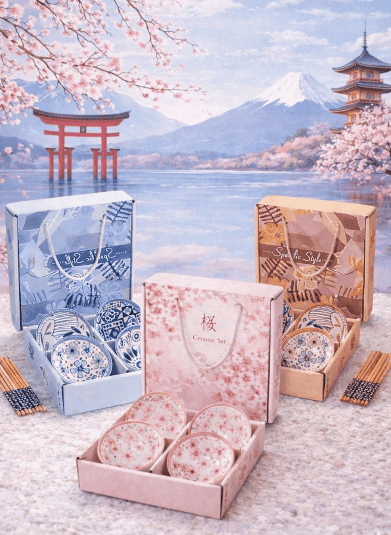 4 Set Mangkok Japanese Theme