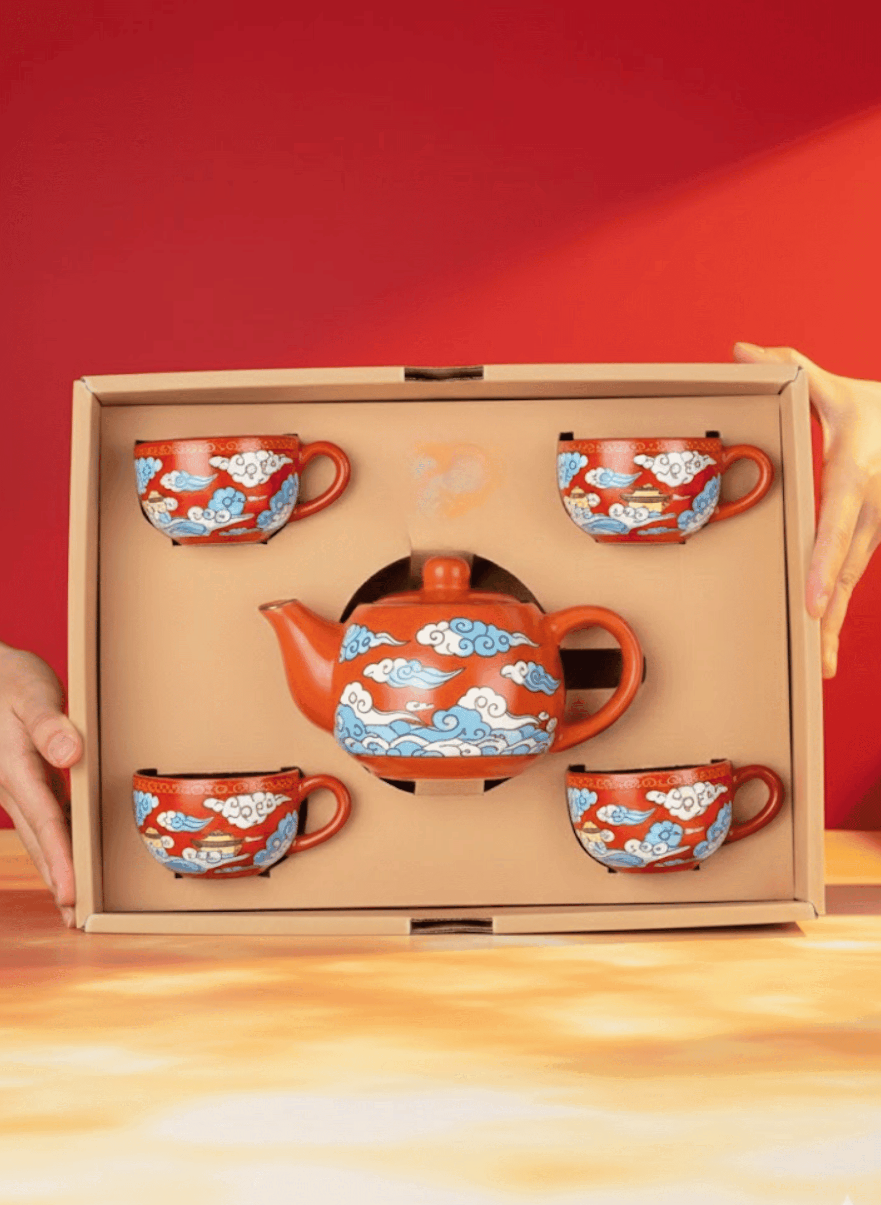 4 Cangkir Mini + 1 Teko Chinese Edition
